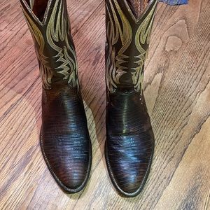 Vintage Nicola Cowboy Boots Teju Lizard 10.D